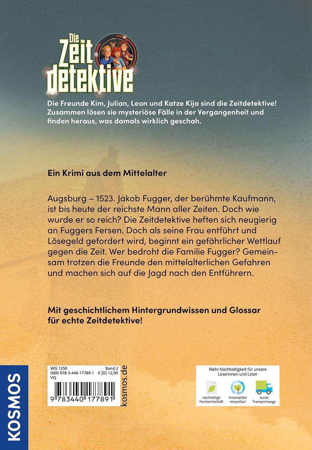 Rückseite: 9783440177891 | Die Zeitdetektive, 2, Fugger in der Falle | Fabian Lenk | Buch | 2024