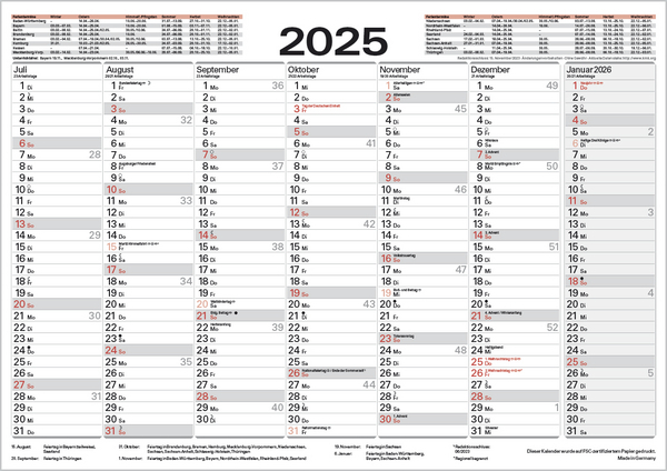 Bild: 9783731877523 | Tafelkalender A3 2025 | Korsch Verlag | Kalender | 1 S. | Deutsch