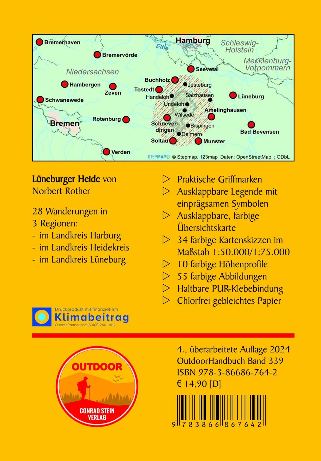 Rückseite: 9783866867642 | Lüneburger Heide | 28 Wanderungen in der alten Kulturlandschaft | Buch
