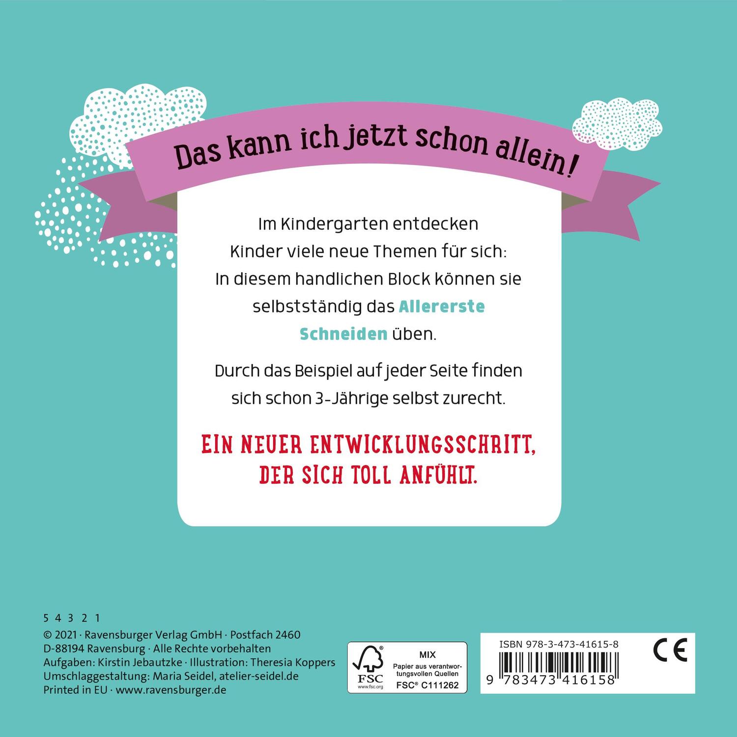 Rückseite: 9783473416158 | Im Kindergarten: Allererstes Schneiden | Kirstin Jebautzke | Buch