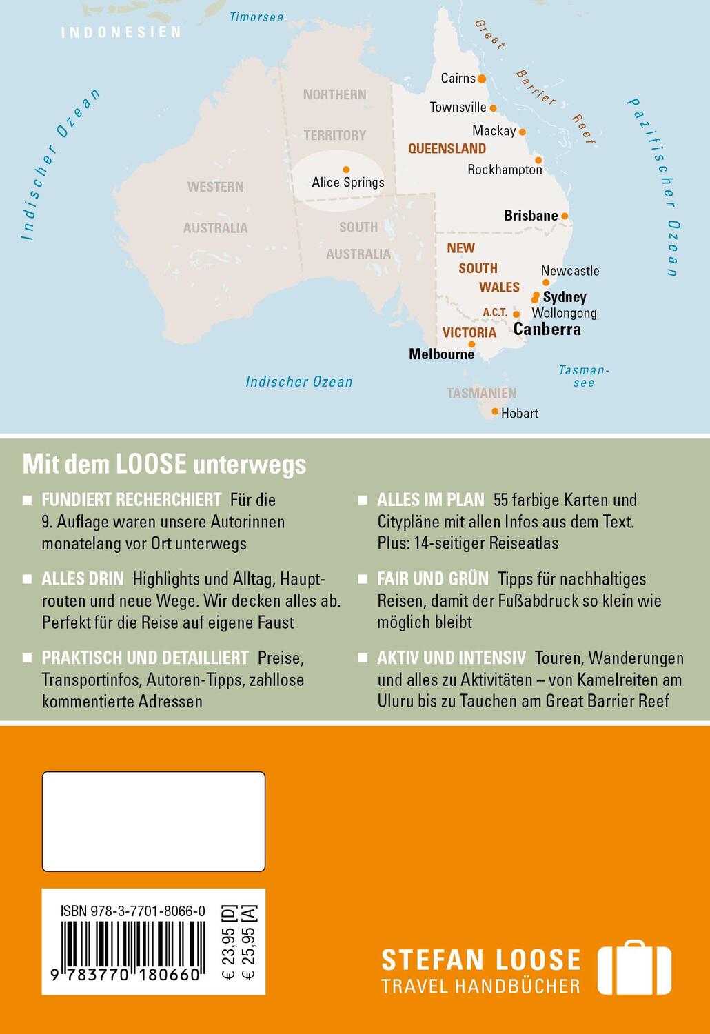 Rückseite: 9783770180660 | Stefan Loose Reiseführer Australien, Der Osten | mit Reiseatlas | Buch