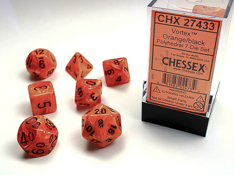Cover: 601982024734 | Vortex® Polyhedral Orange/black 7-Die Set | deutsch | Chessex