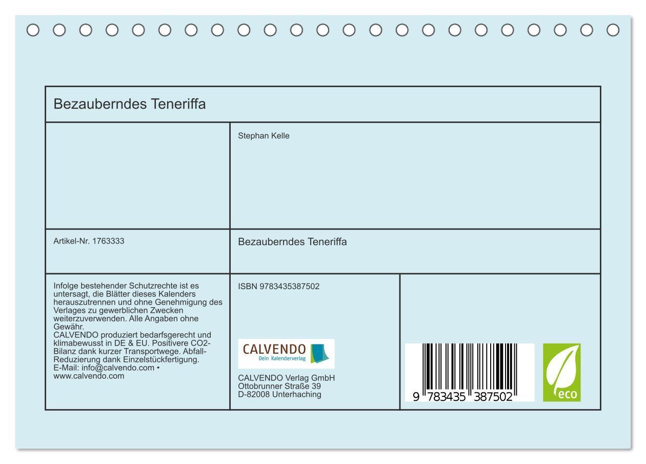 Bild: 9783435387502 | Bezauberndes Teneriffa (Tischkalender 2025 DIN A5 quer), CALVENDO...