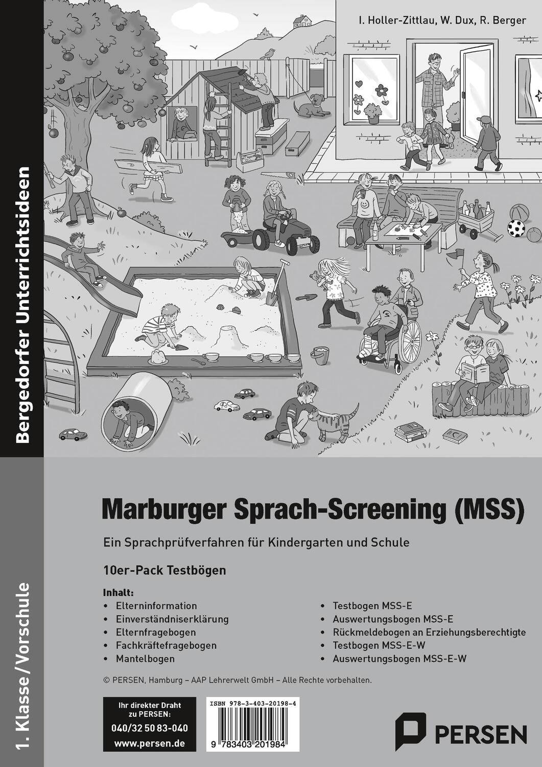 Cover: 9783403201984 | Marburger Sprach-Screening (MSS) - Testbögen-Heft | Broschüre | 2018