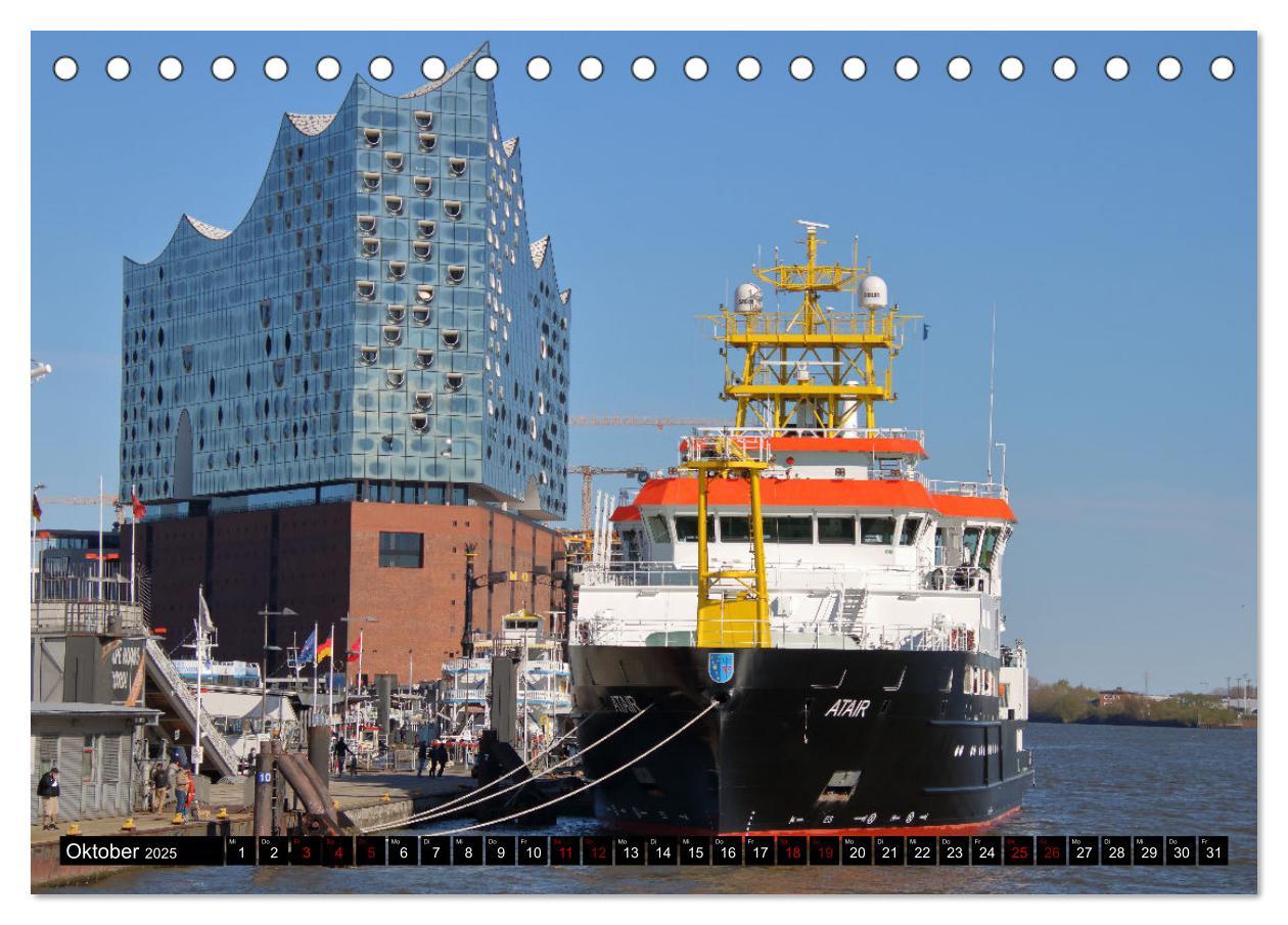 Bild: 9783383987755 | Shipspotting Hamburg (Tischkalender 2025 DIN A5 quer), CALVENDO...