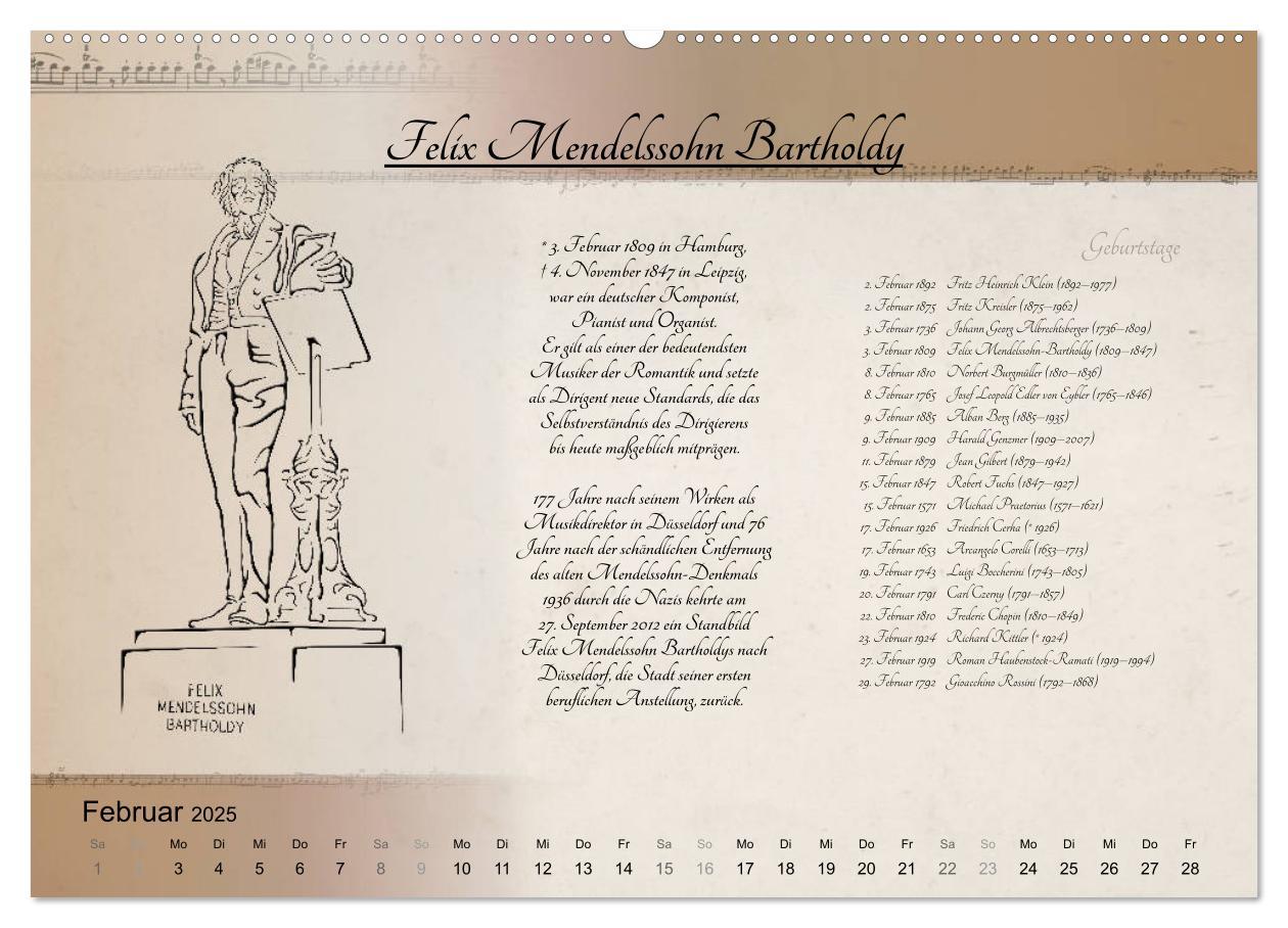 Bild: 9783435302581 | Von Mozart bis Beethoven (Wandkalender 2025 DIN A2 quer), CALVENDO...