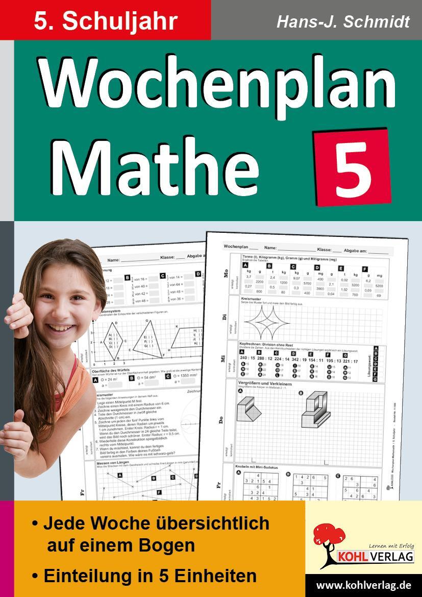 Cover: 9783956865725 | Wochenplan Mathe / Klasse 5 | Hans-J. Schmidt | Taschenbuch | Deutsch