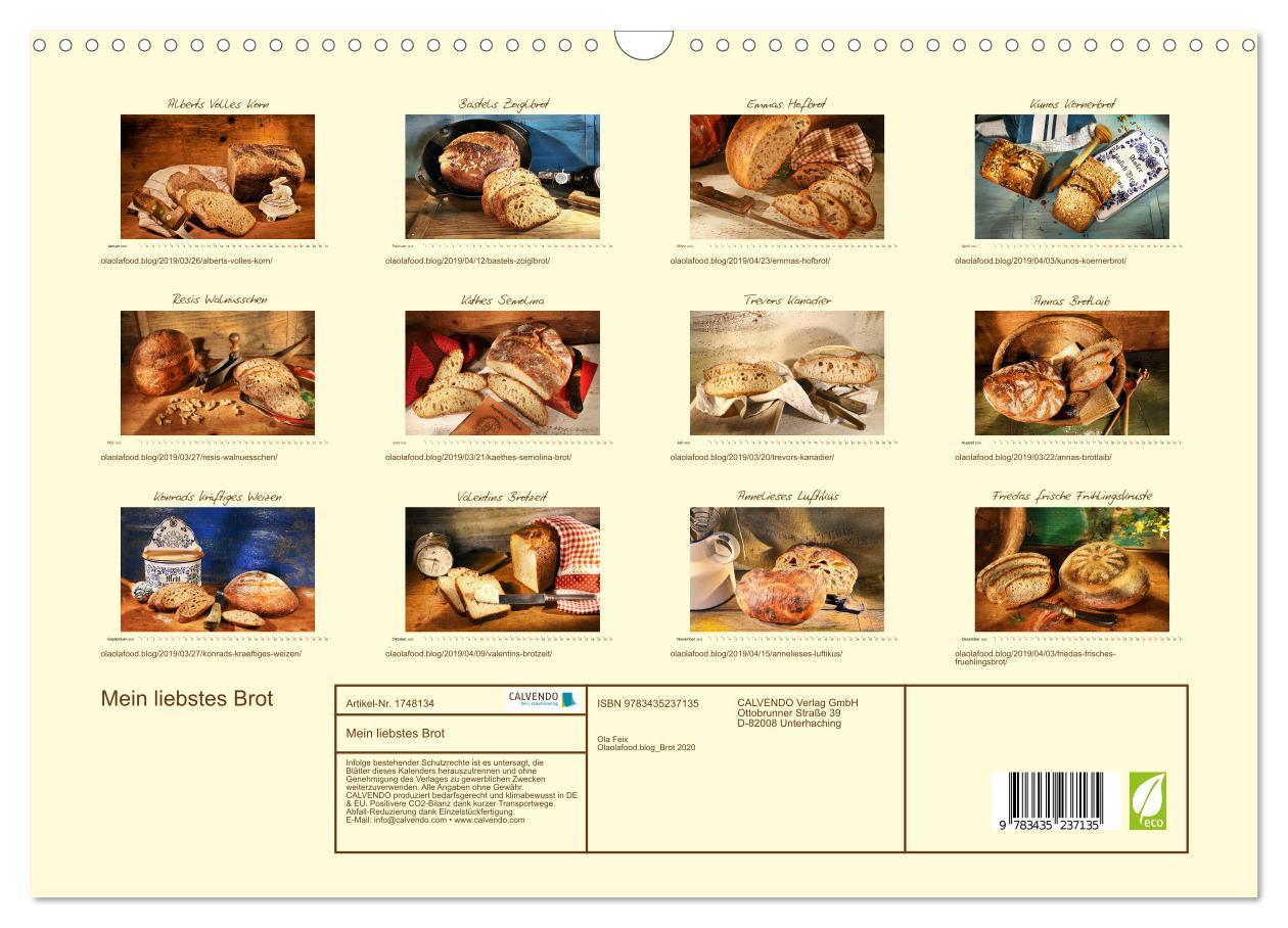 Bild: 9783435237135 | Mein liebstes Brot (Wandkalender 2025 DIN A3 quer), CALVENDO...