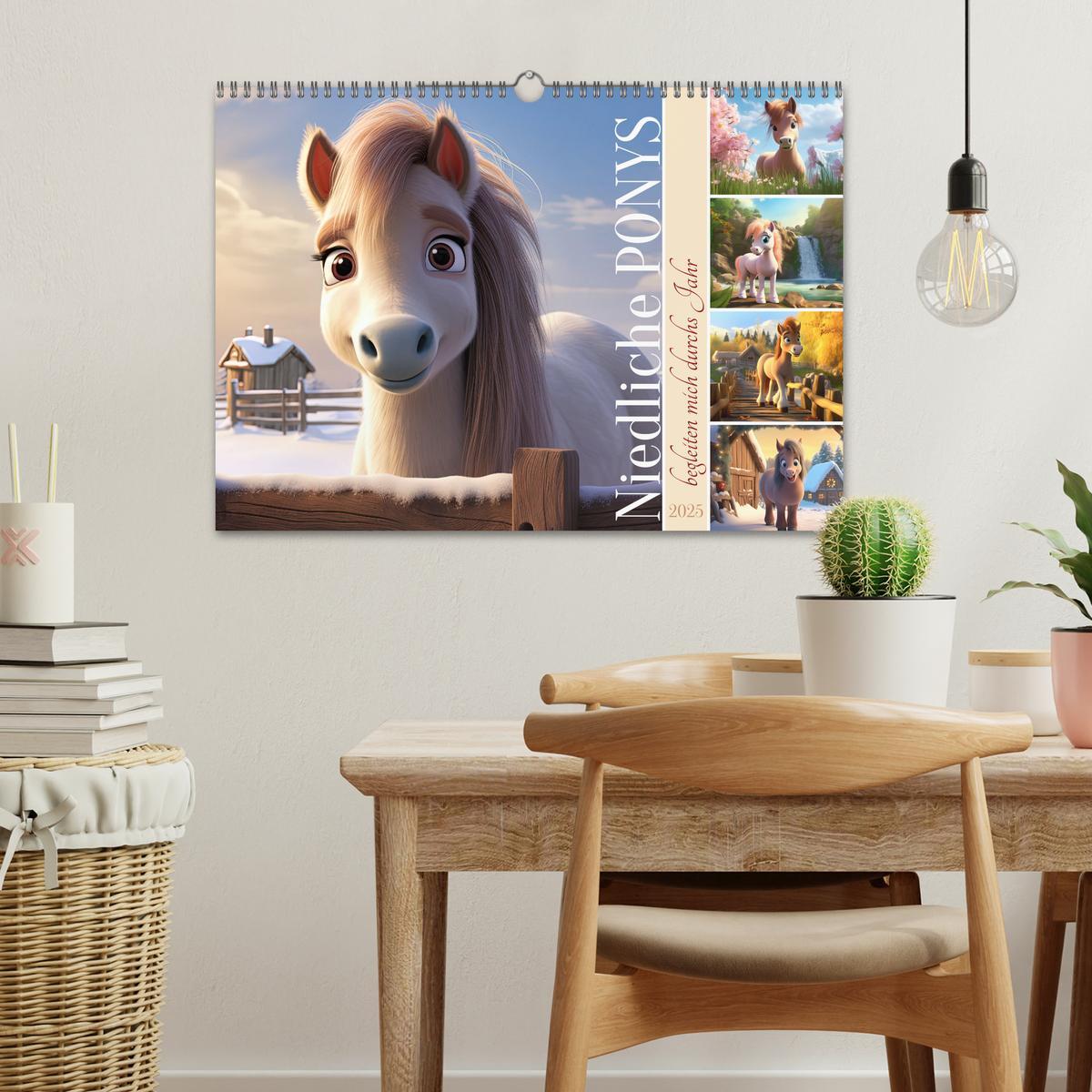 Bild: 9783383883088 | Niedliche Ponys (Wandkalender 2025 DIN A3 quer), CALVENDO...