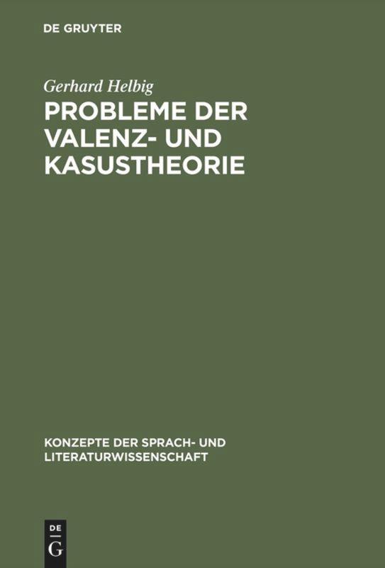 Cover: 9783484220515 | Probleme der Valenz- und Kasustheorie | Gerhard Helbig | Buch | ISSN