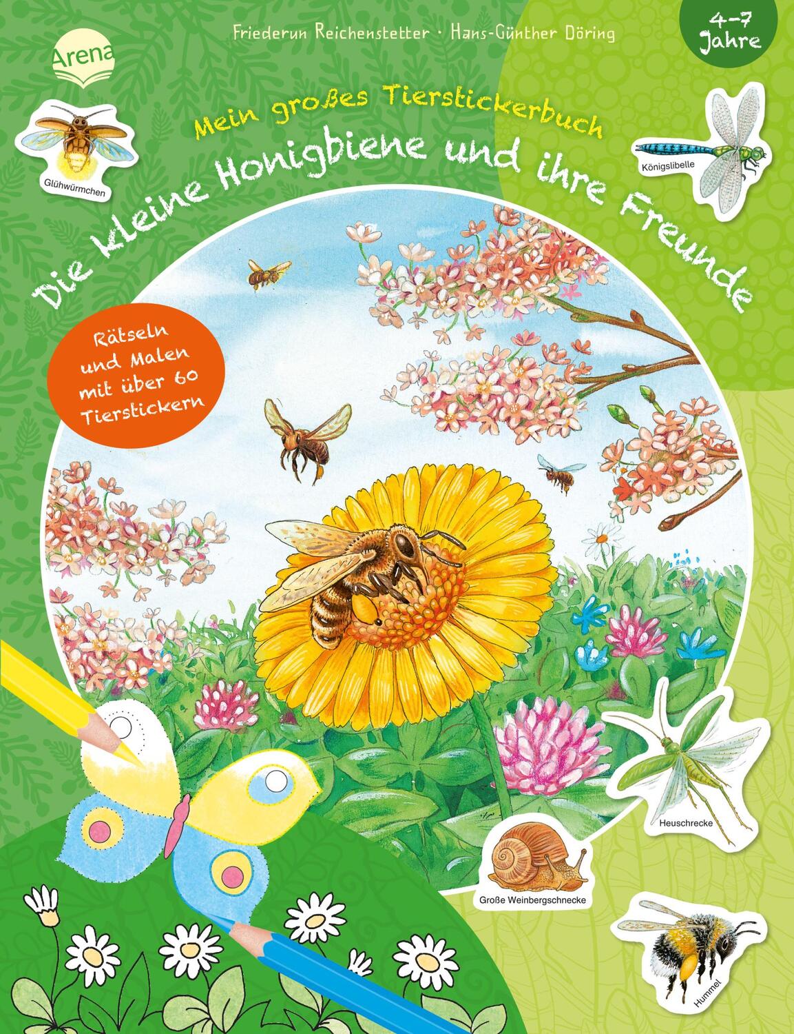 Cover: 9783401714202 | Die kleine Honigbiene und ihre Freunde | Mein großes Tierstickerbuch