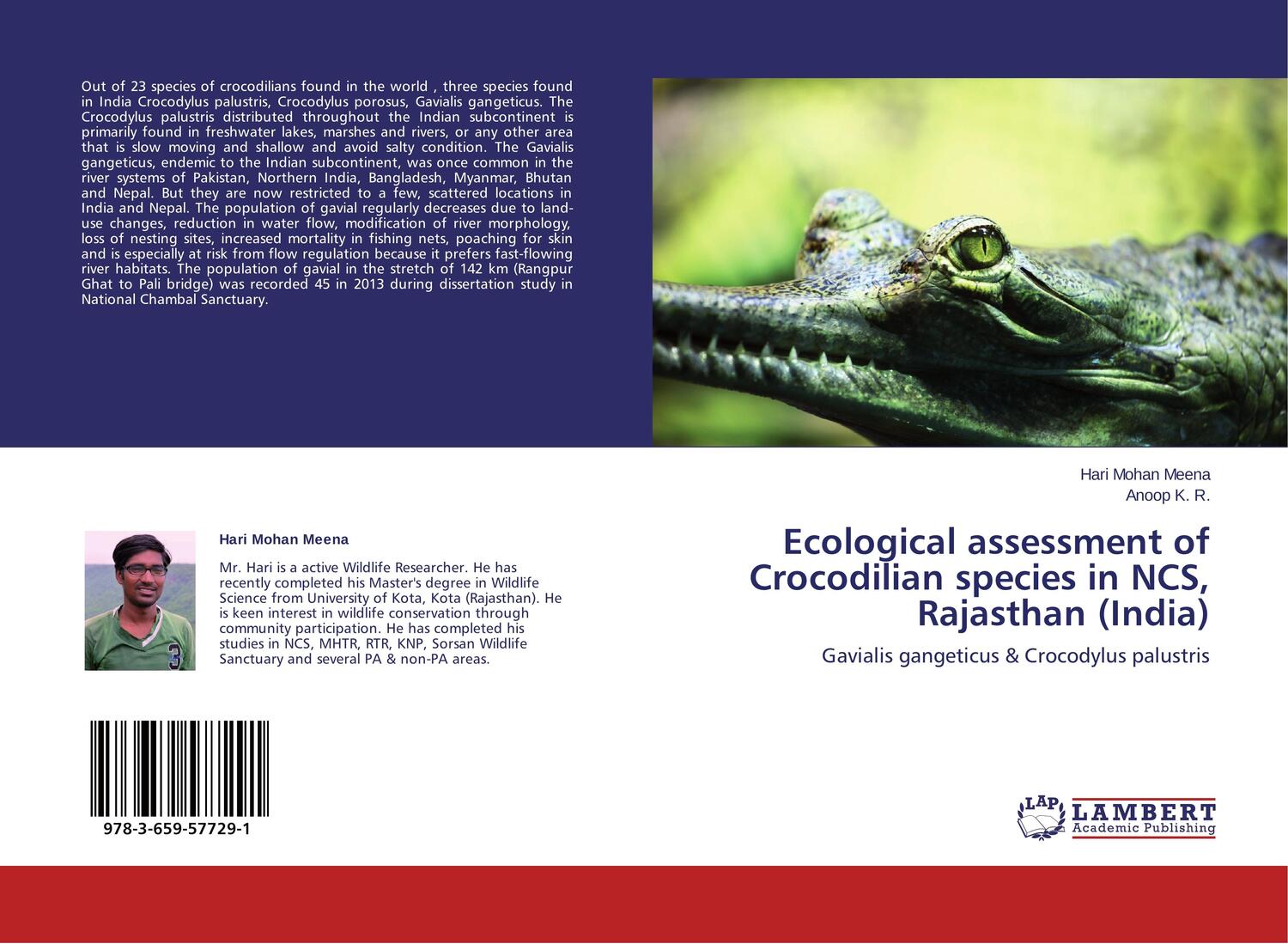 Cover: 9783659577291 | Ecological assessment of Crocodilian species in NCS, Rajasthan (India)