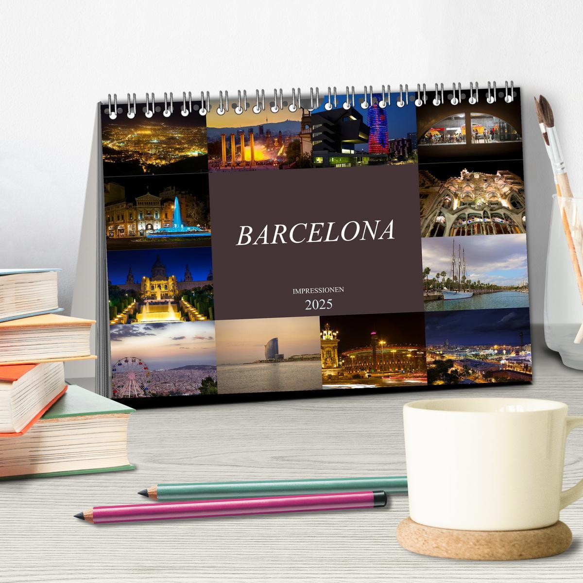 Bild: 9783435680740 | Barcelona Impressionen (Tischkalender 2025 DIN A5 quer), CALVENDO...