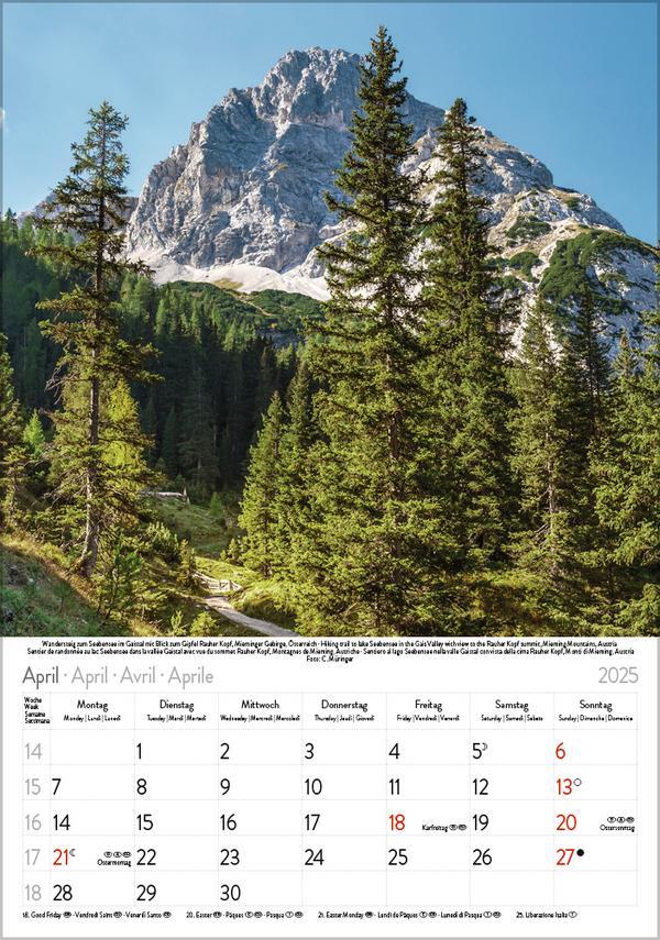 Bild: 9783731876113 | Die Alpen 2025 | Verlag Korsch | Kalender | Spiralbindung | 13 S.