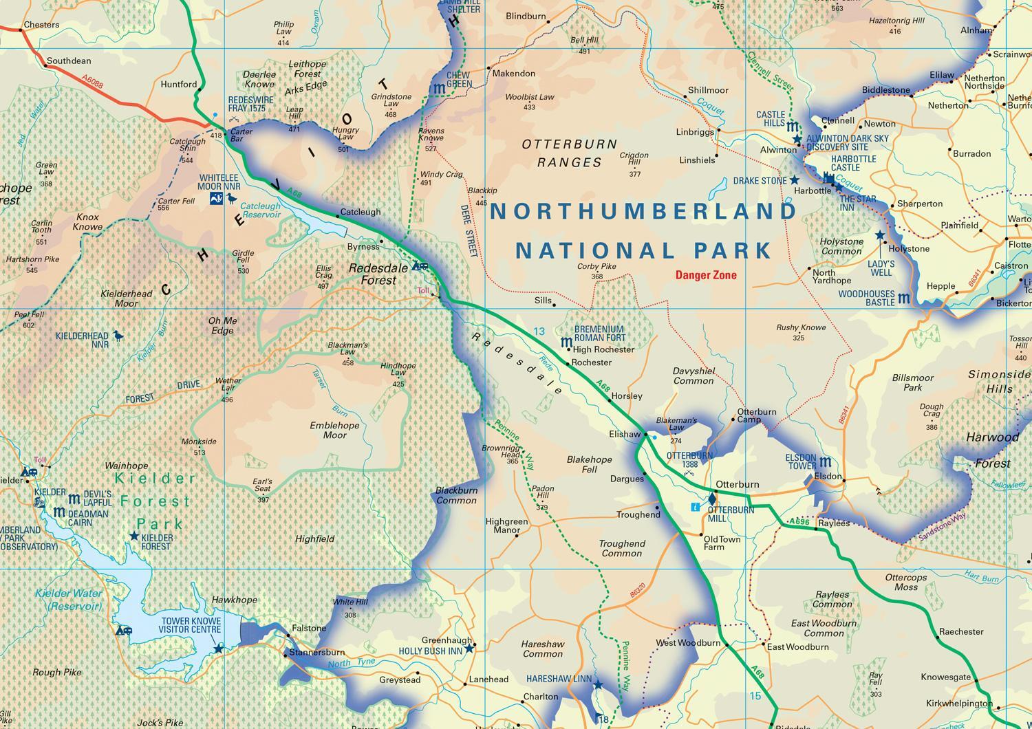 Bild: 9780008462703 | Northumberland National Park Pocket Map | National Parks UK (u. a.)