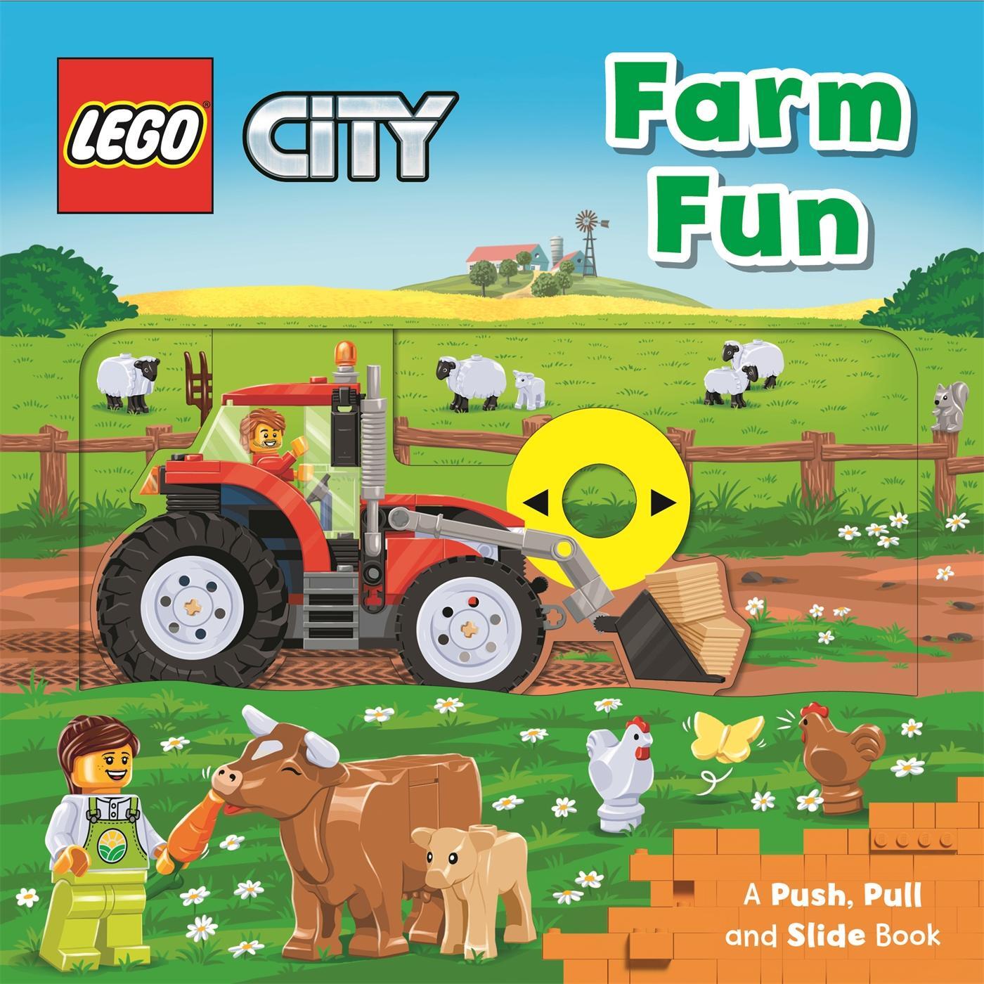 Cover: 9781529088540 | LEGO® City. Farm Fun | A Push, Pull and Slide Book | Studio (u. a.)