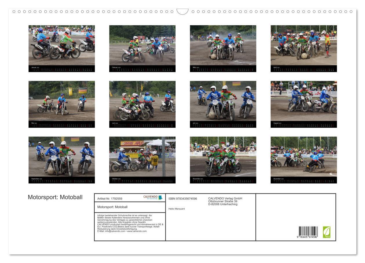 Bild: 9783435674596 | Motorsport: Motoball (Wandkalender 2025 DIN A2 quer), CALVENDO...