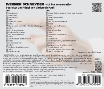 Bild: 9783944106007 | "Ich bin konservativ", 2 Audio-CDs | Werner Schneyder | Audio-CD
