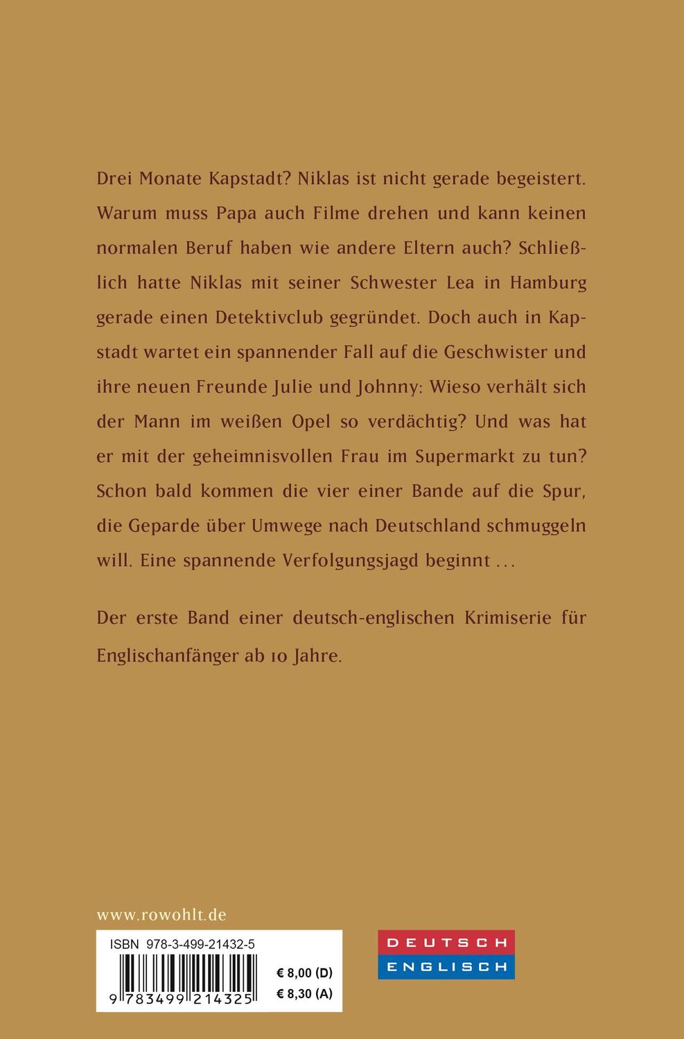 Rückseite: 9783499214325 | Detectives At Work. Rettet die Geparde! | Renate Ahrens | Taschenbuch