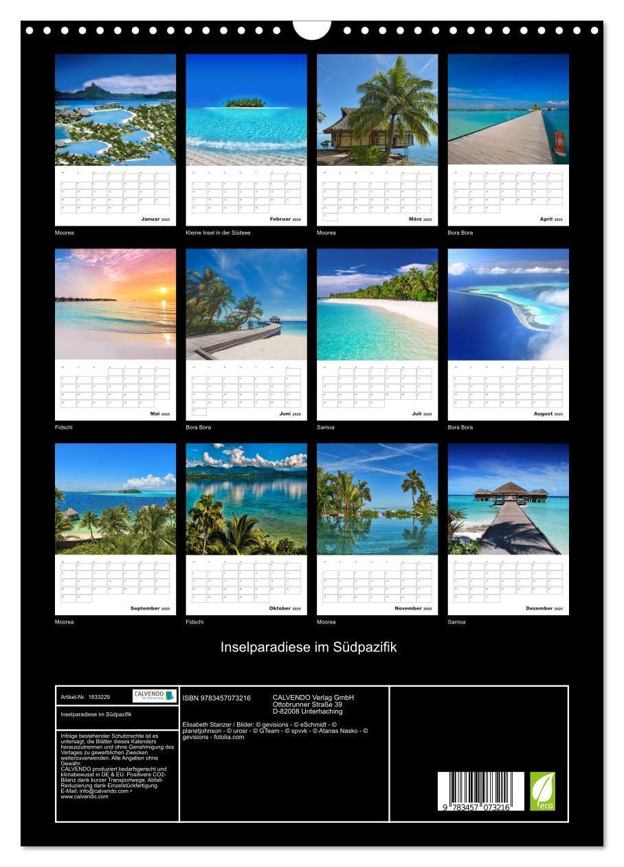 Bild: 9783457073216 | Inselparadiese im Südpazifik (Wandkalender 2025 DIN A3 hoch),...