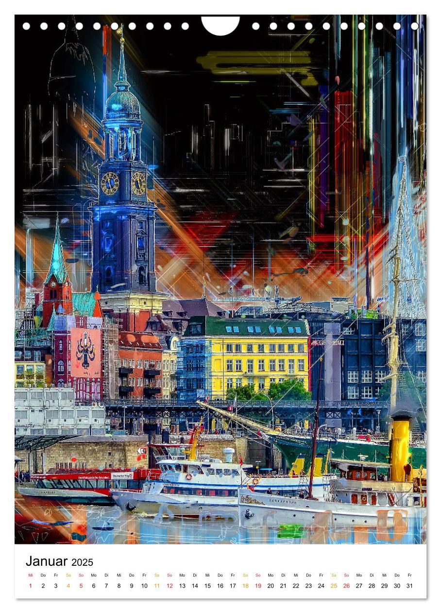 Bild: 9783435908998 | Hamburg bunte Stadt (Wandkalender 2025 DIN A4 hoch), CALVENDO...