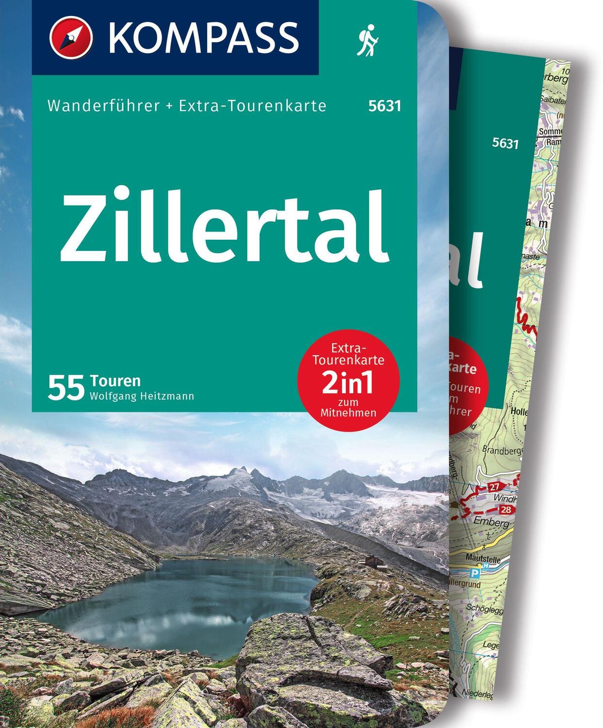 Cover: 9783991217633 | KOMPASS Wanderführer Zillertal, 55 Touren | Wolfgang Heitzmann | Buch