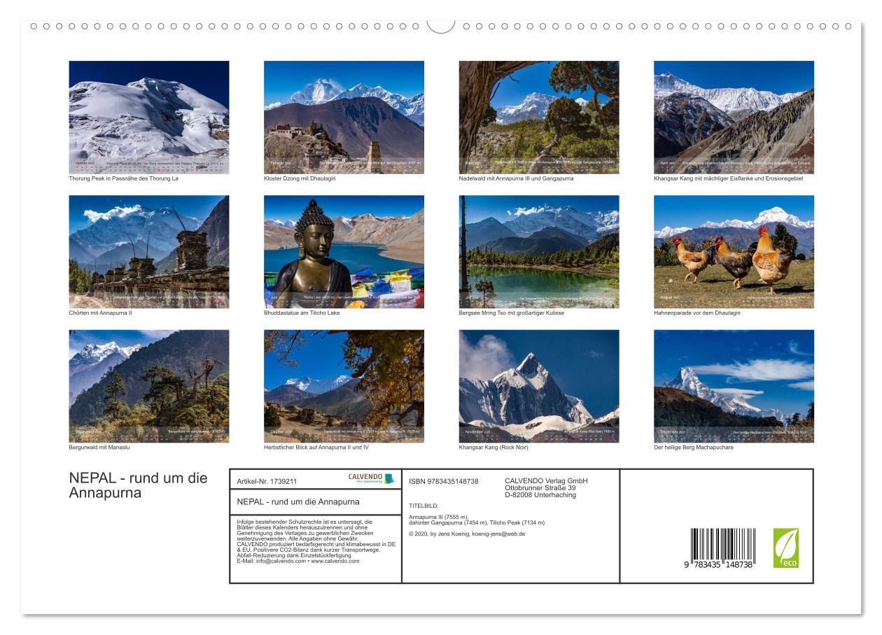 Bild: 9783435148738 | NEPAL - rund um die Annapurna (Wandkalender 2025 DIN A2 quer),...