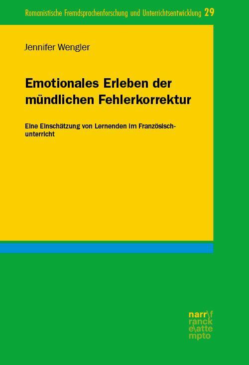 Cover: 9783823386230 | Emotionales Erleben der mündlichen Fehlerkorrektur | Jennifer Wengler