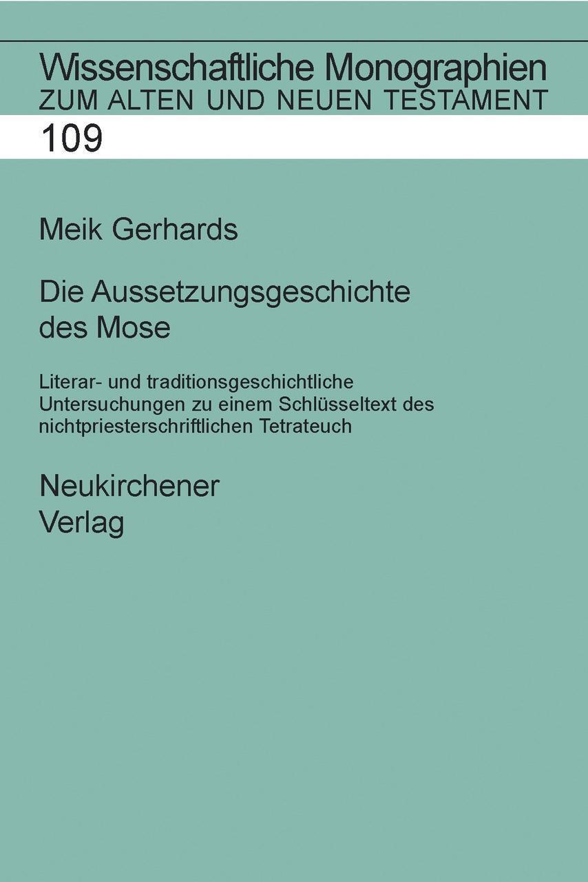 Cover: 9783788721374 | Die Aussetzungsgeschichte des Mose | Meik Gerhards | Buch | Deutsch