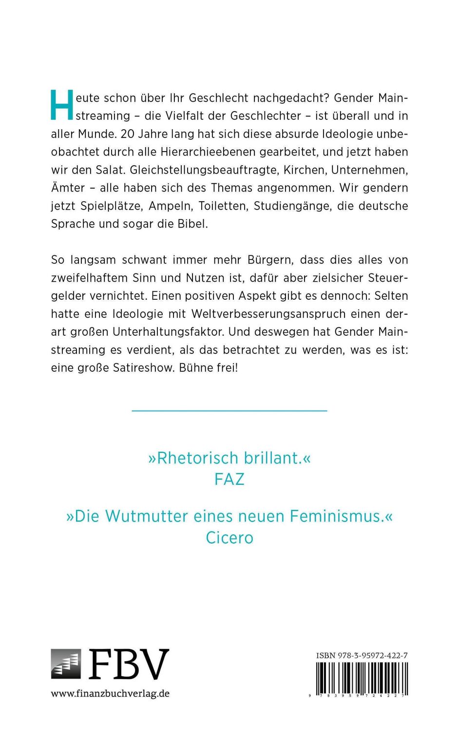 Rückseite: 9783959724227 | Gendergaga | Wie eine absurde Ideologie unseren Alltag erobern will