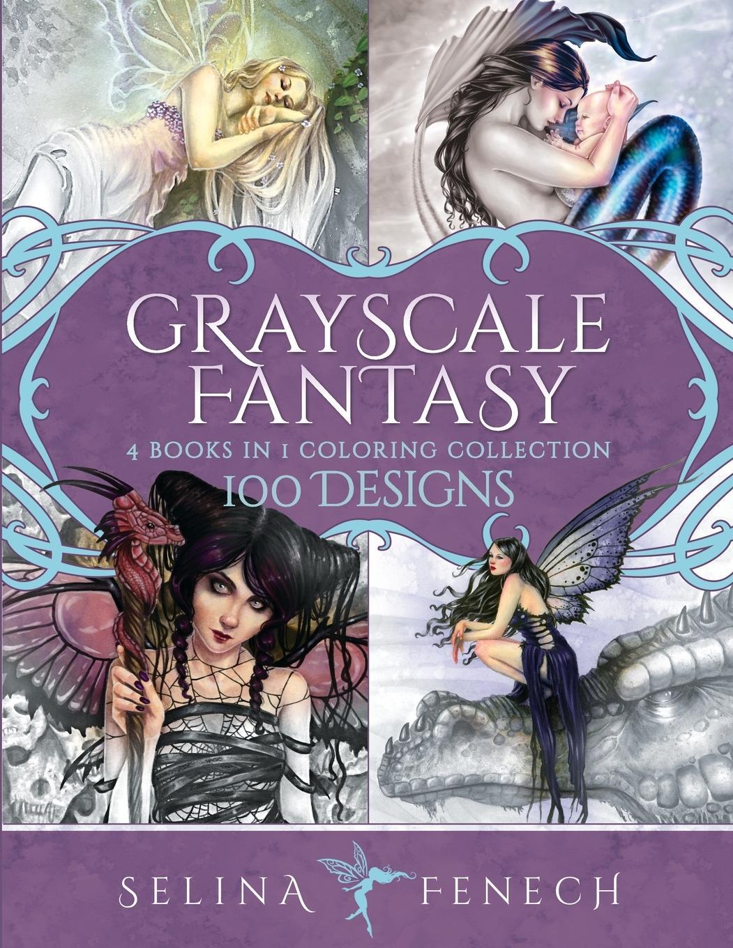Cover: 9781922390080 | Grayscale Fantasy Coloring Collection | 100 Designs | Selina Fenech