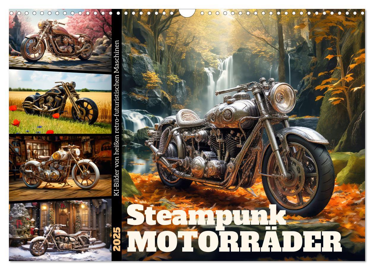 Cover: 9783435014224 | Steampunk Motorräder (Wandkalender 2025 DIN A3 quer), CALVENDO...