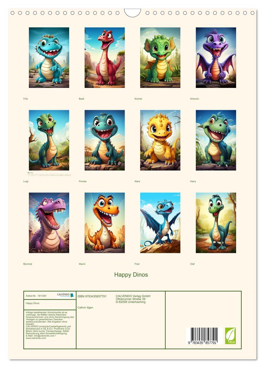 Bild: 9783435857791 | Happy Dinos (Wandkalender 2025 DIN A3 hoch), CALVENDO Monatskalender