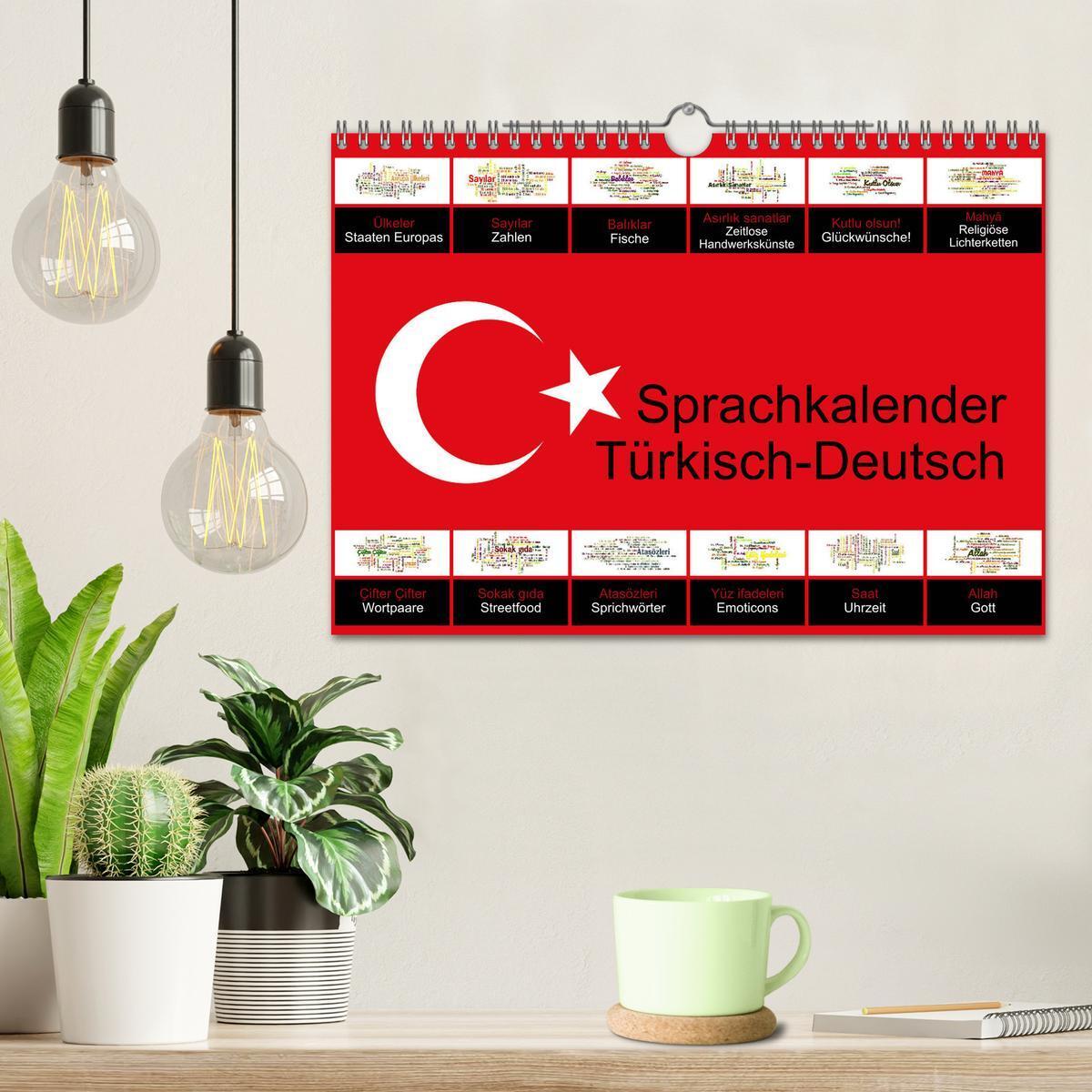 Bild: 9783435542444 | Sprachkalender Türkisch-Deutsch (Wandkalender 2025 DIN A4 quer),...