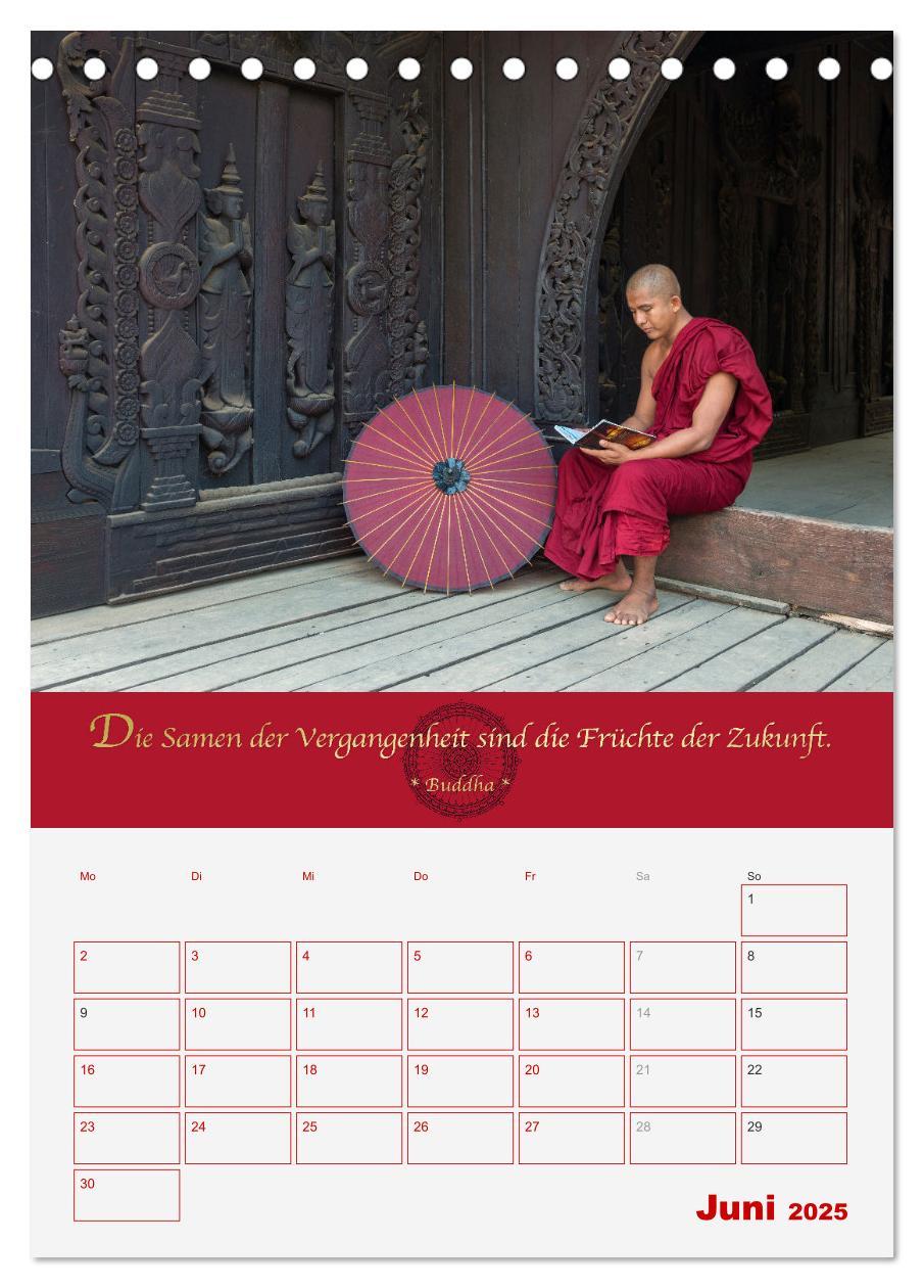 Bild: 9783435926985 | Buddhistische Weisheiten - DER ROTE SCHIRM (Tischkalender 2025 DIN...