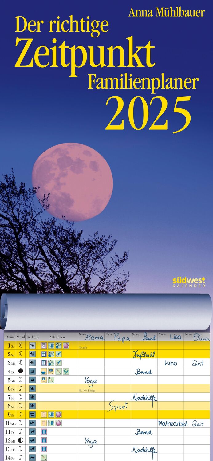 Cover: 9783517102849 | Der richtige Zeitpunkt Familienplaner 2025 - Monats-Wandkalender...