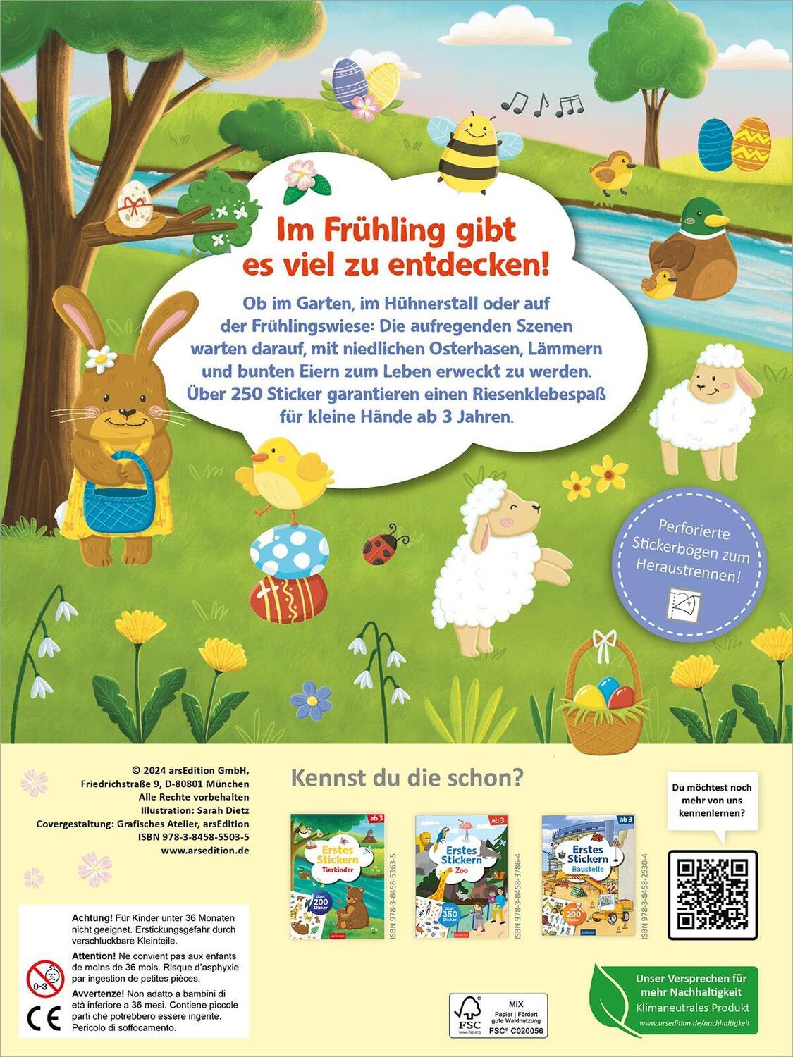 Rückseite: 9783845855035 | Erstes Stickern - Ostern | Broschüre | Softcover mit Stickerbögen