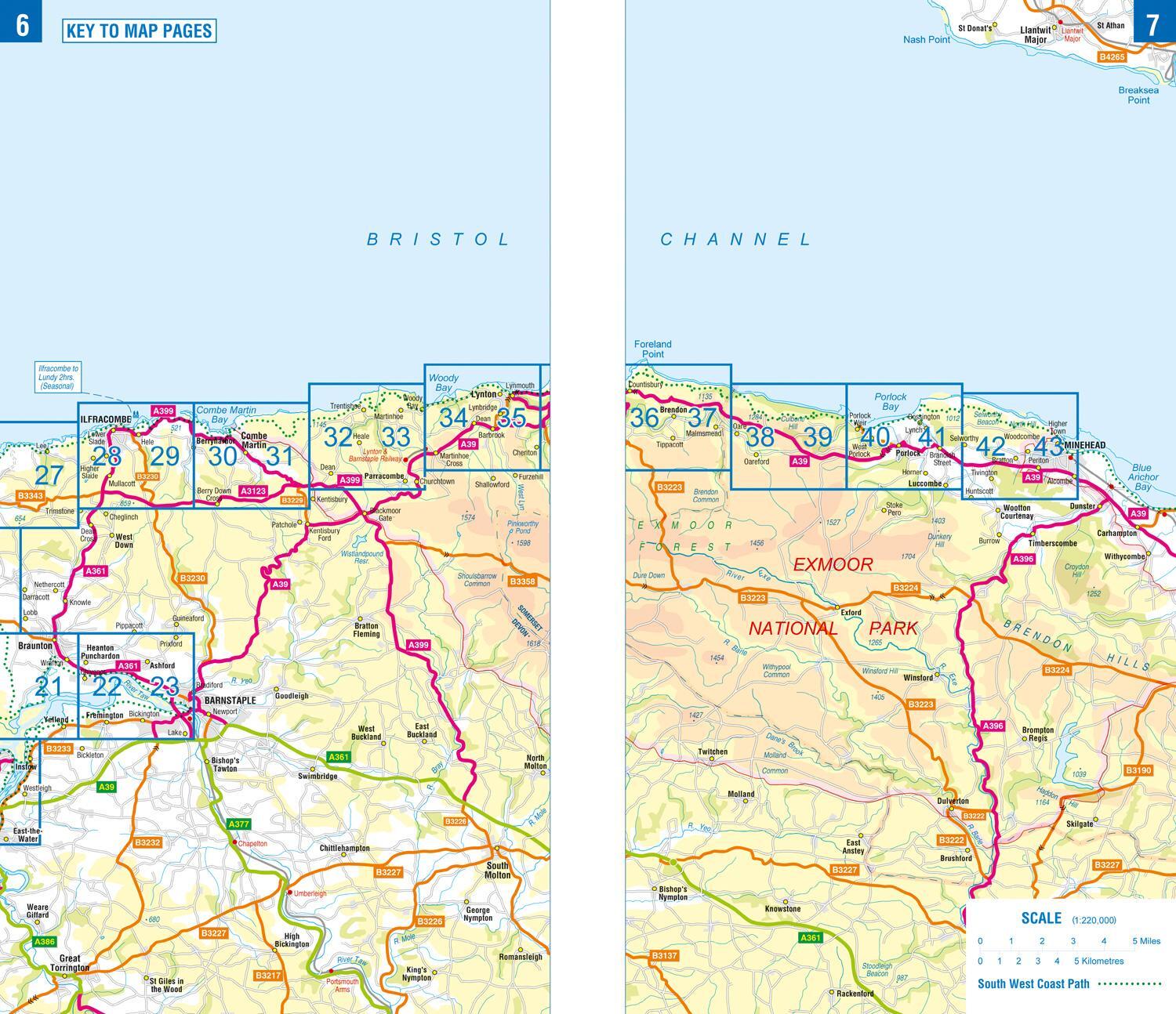 Bild: 9781782571612 | SW Coast Path North Devon &amp; Somerset Adventure Atlas | Taschenbuch