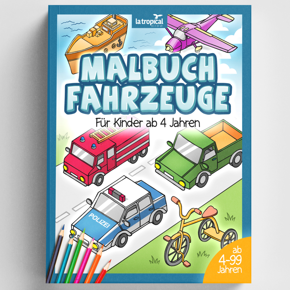 Cover: 9783969080375 | Malbuch Fahrzeuge für Kinder ab 4 Jahren | David Ludwig | Taschenbuch