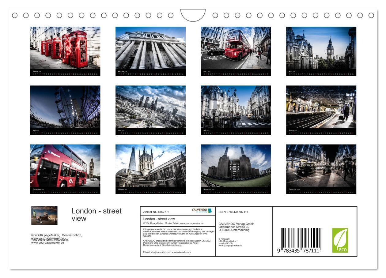 Bild: 9783435787111 | London - street view (Wandkalender 2025 DIN A4 quer), CALVENDO...