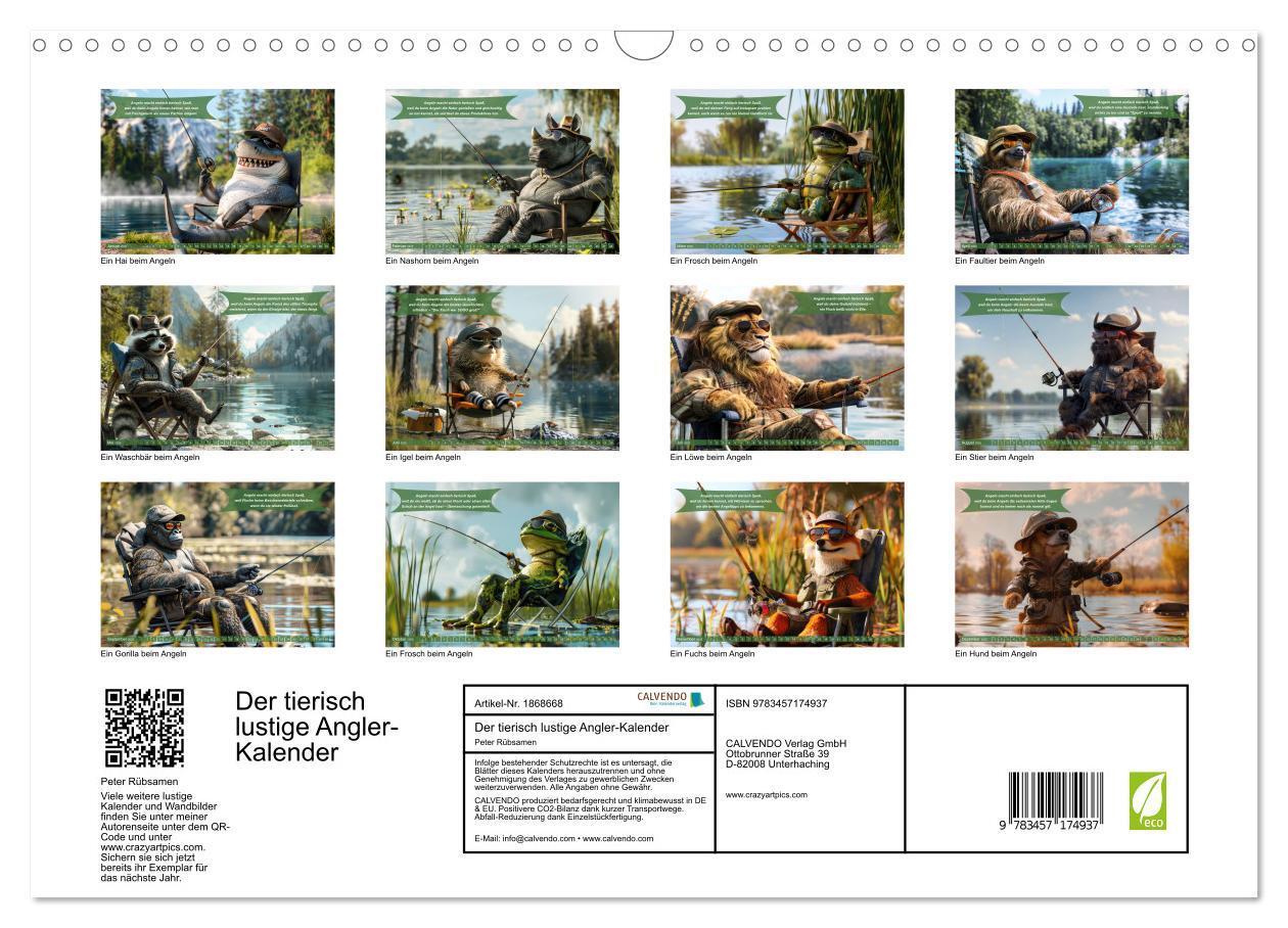 Bild: 9783457174937 | Der tierisch lustige Angler-Kalender (Wandkalender 2025 DIN A3...