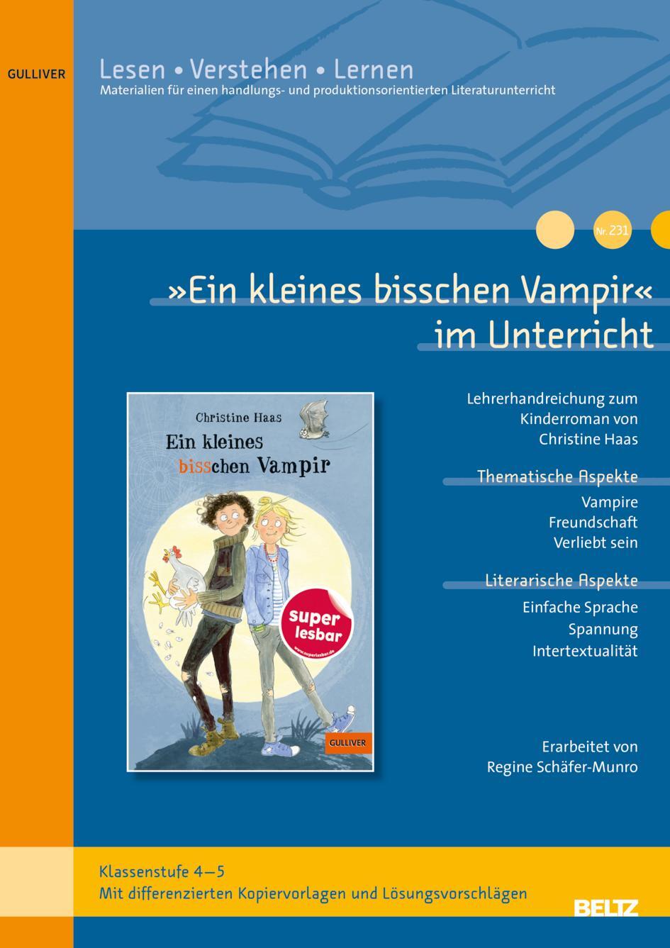 Cover: 9783407824134 | »Ein kleines bisschen Vampir« im Unterricht | Regine Schäfer-Munro