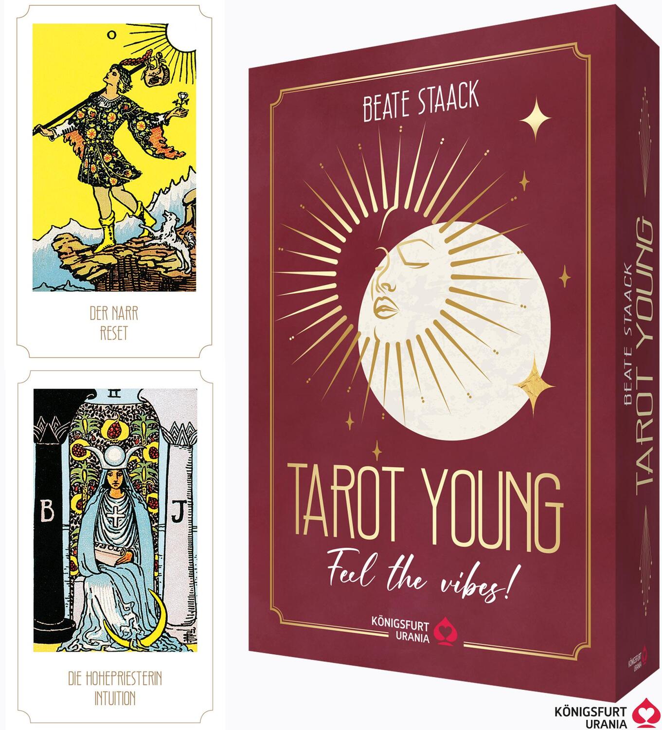 Cover: 9783868265859 | Tarot Young - Feel the vibes | 78 Tarotkarten und 208-seitiges Buch