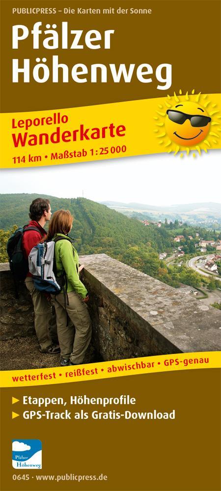 Cover: 9783899206456 | Pfälzer Höhenweg 1 : 25 000 Wanderkarte | (Land-)Karte | Deutsch