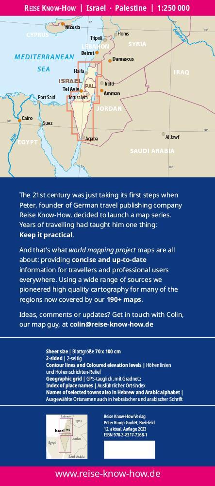 Rückseite: 9783831772681 | Reise Know-How Landkarte Israel, Palästina / Israel, Palestine...