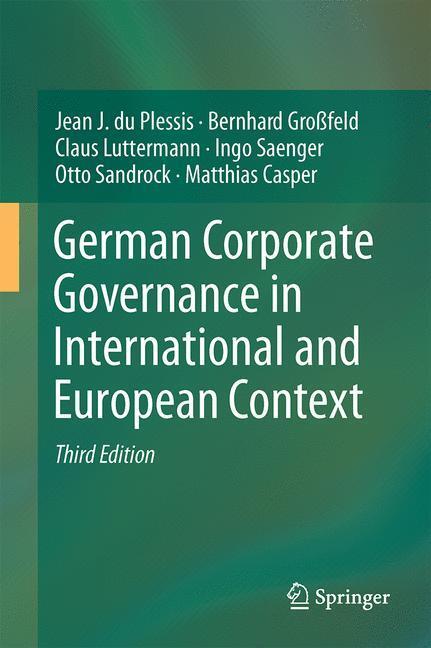 Cover: 9783662541975 | German Corporate Governance in International and European Context