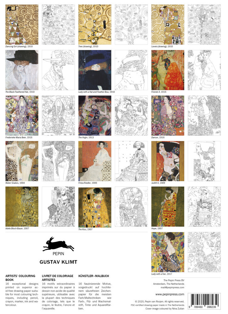 Bild: 9789460098239 | Gustav Klimt | Artists' Colouring Book | Pepin van Roojen | Buch