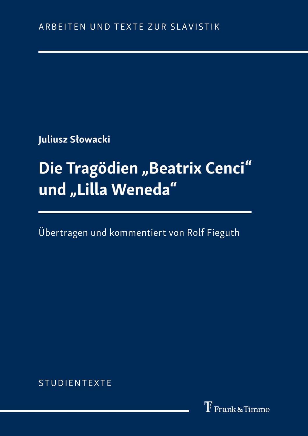 Cover: 9783732907212 | Die Tragödien "Beatrix Cenci" und "Lilla Weneda" | Juliusz Slowacki