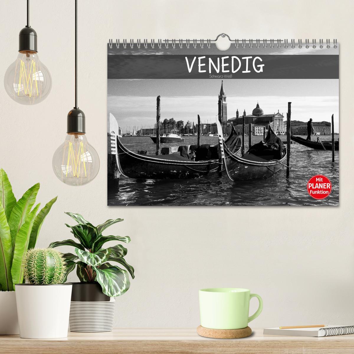 Bild: 9783435533138 | Venedig schwarz-weiß (Wandkalender 2025 DIN A4 quer), CALVENDO...