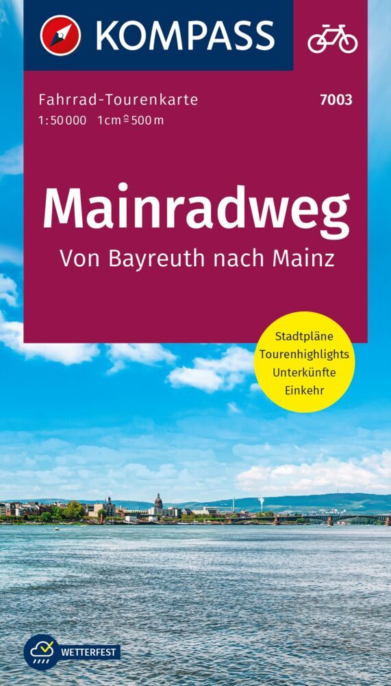 Cover: 9783991217510 | KOMPASS Fahrrad-Tourenkarte Mainradweg, Von Bayreuth nach Mainz...